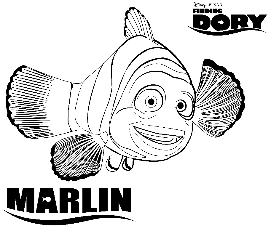Çocuklar İçin Balık Dory Boyama Sayfaları 