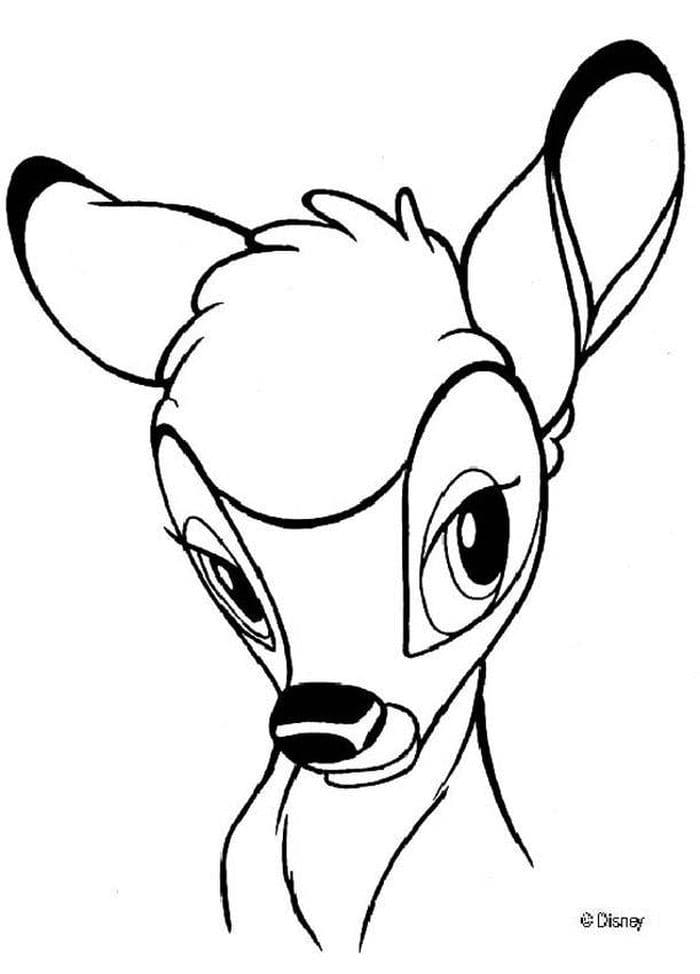 Çocuklar İçin Bambi Boyama Sayfaları 