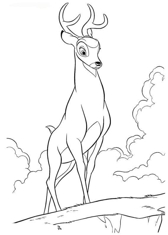 Çocuklar İçin Bambi Boyama Sayfaları 