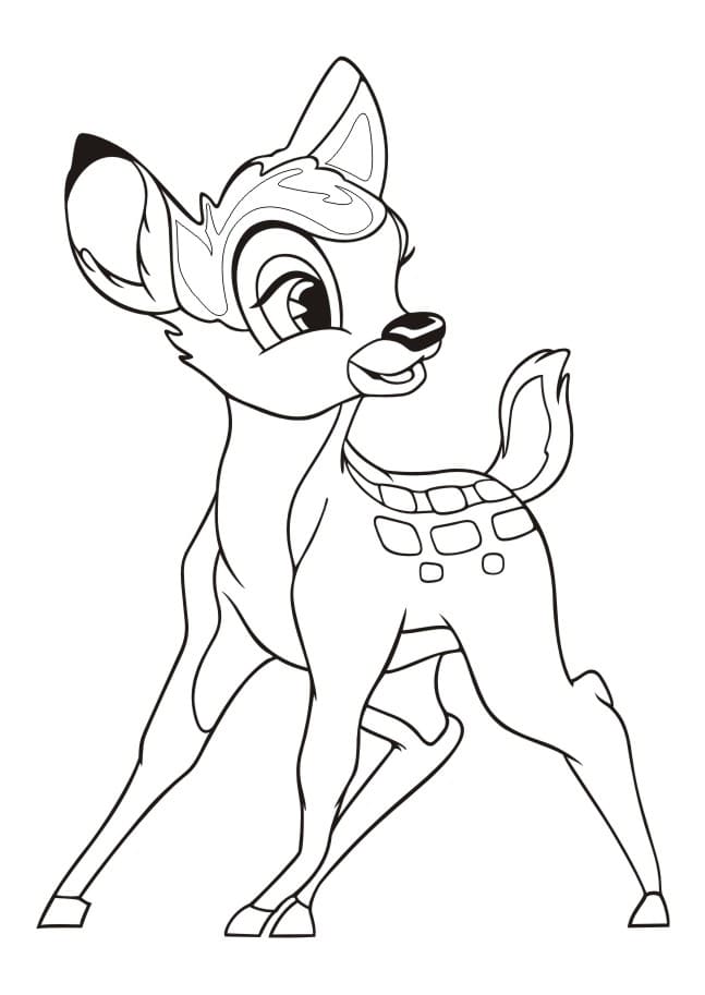 Çocuklar İçin Bambi Boyama Sayfaları 