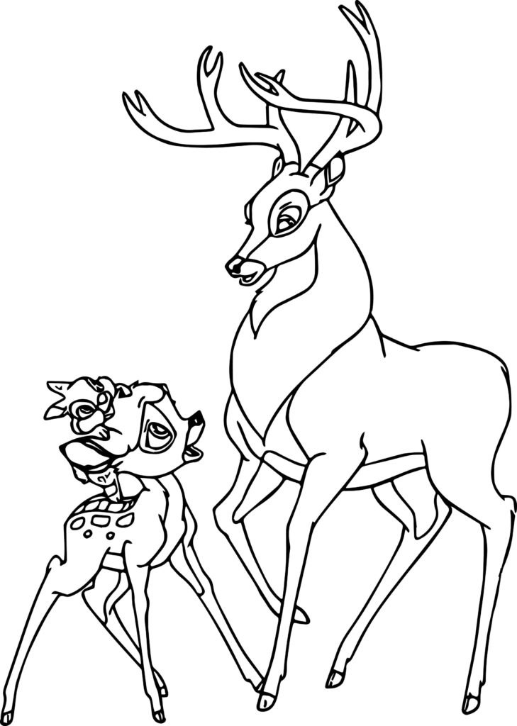 Çocuklar İçin Bambi Boyama Sayfaları 