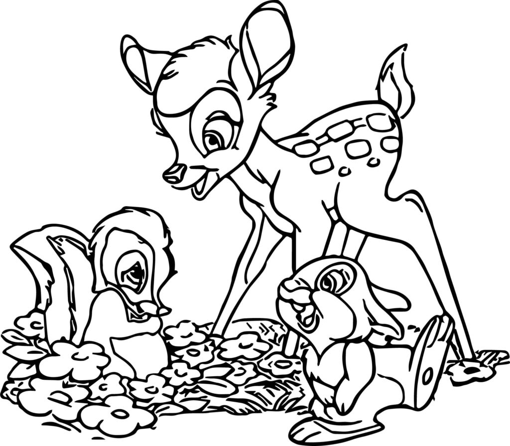 Çocuklar İçin Bambi Boyama Sayfaları 