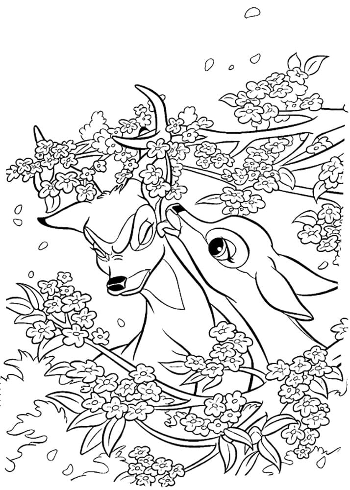 Çocuklar İçin Bambi Boyama Sayfaları 