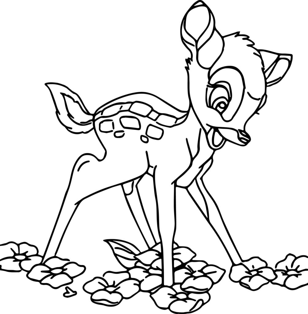 Çocuklar İçin Bambi Boyama Sayfaları 