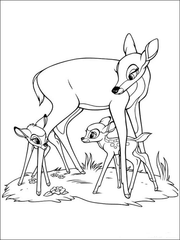 Çocuklar İçin Bambi Boyama Sayfaları 