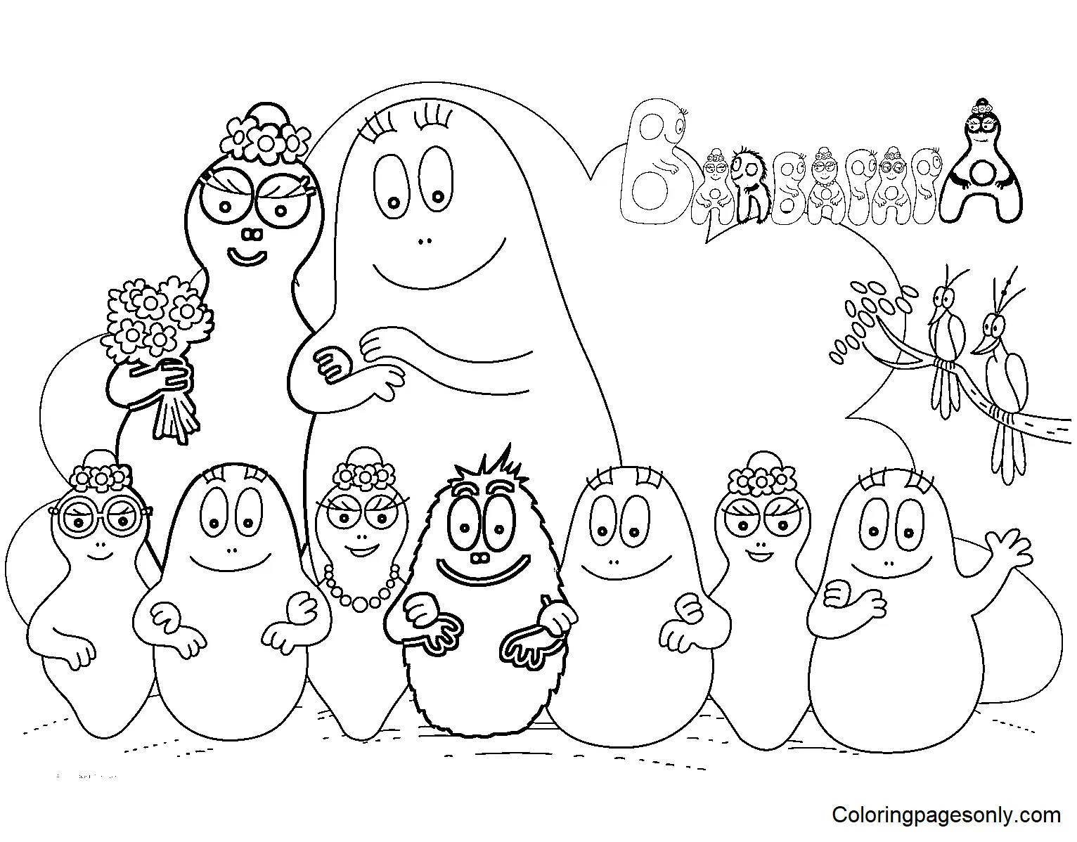 Çocuklar İçin Barbapapa Boyama Sayfaları 