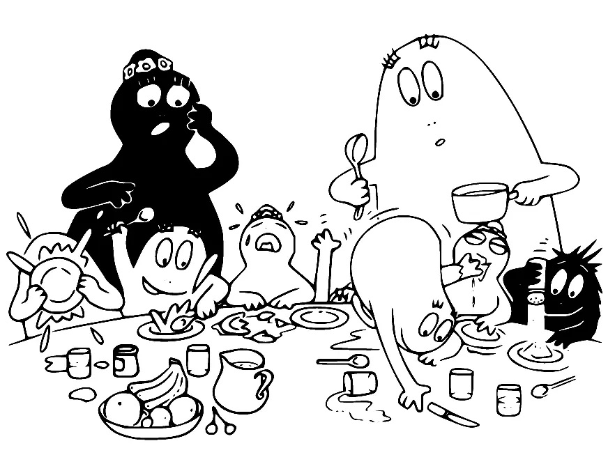 Çocuklar İçin Barbapapa Boyama Sayfaları 