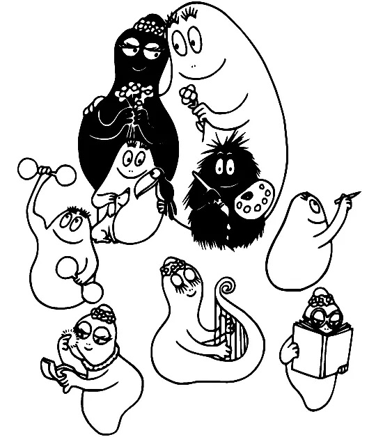 Çocuklar İçin Barbapapa Boyama Sayfaları 