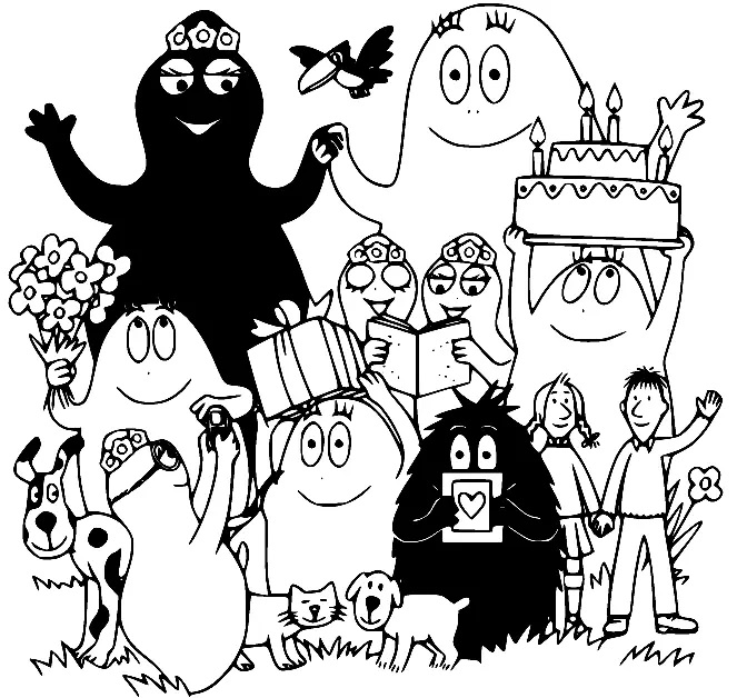 Çocuklar İçin Barbapapa Boyama Sayfaları 