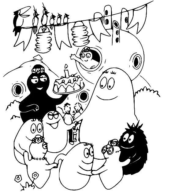 Çocuklar İçin Barbapapa Boyama Sayfaları 