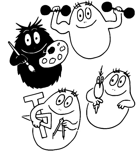 Çocuklar İçin Barbapapa Boyama Sayfaları 