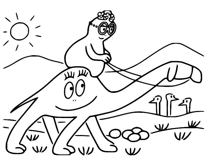 Çocuklar İçin Barbapapa Boyama Sayfaları 