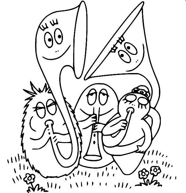 Çocuklar İçin Barbapapa Boyama Sayfaları 