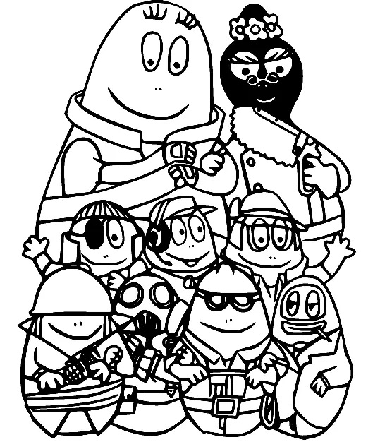 Çocuklar İçin Barbapapa Boyama Sayfaları 