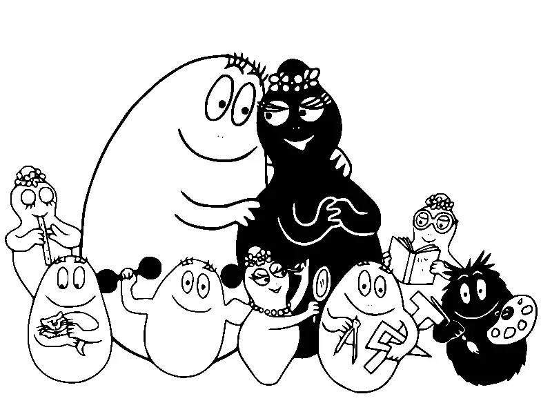 Çocuklar İçin Barbapapa Boyama Sayfaları 
