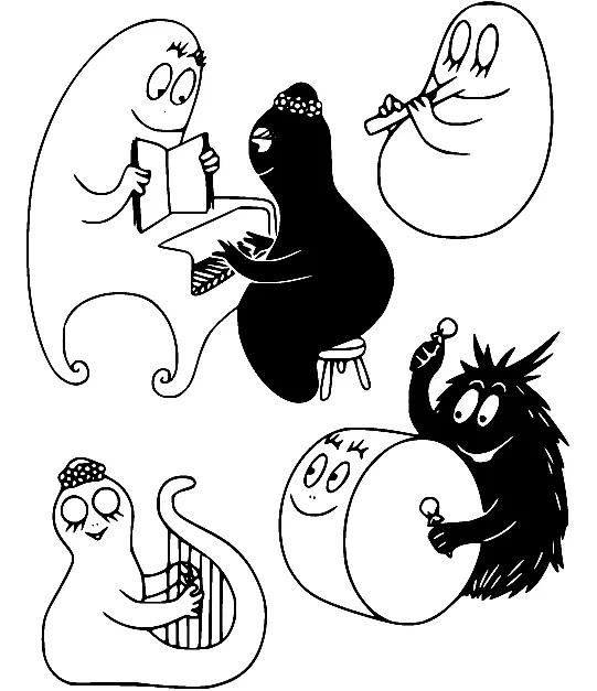 Çocuklar İçin Barbapapa Boyama Sayfaları 