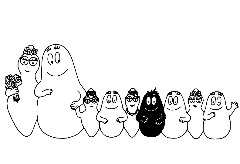 Çocuklar İçin Barbapapa Boyama Sayfaları 