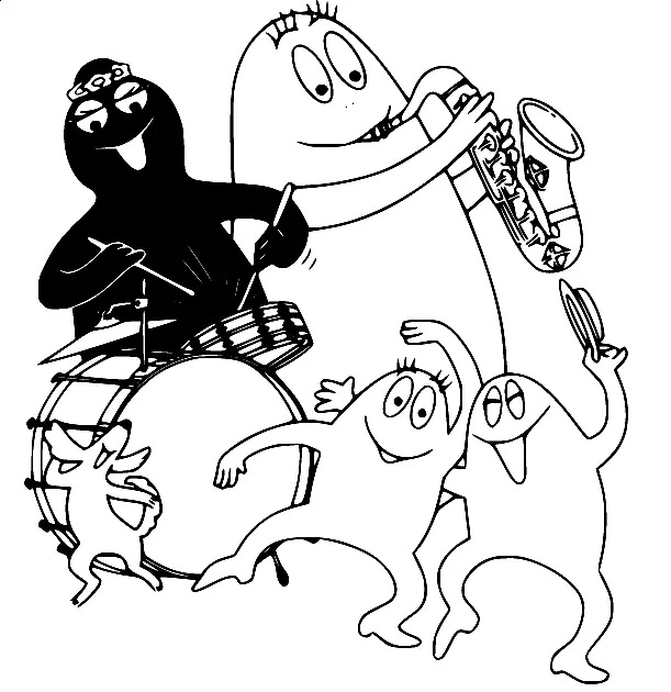 Çocuklar İçin Barbapapa Boyama Sayfaları 