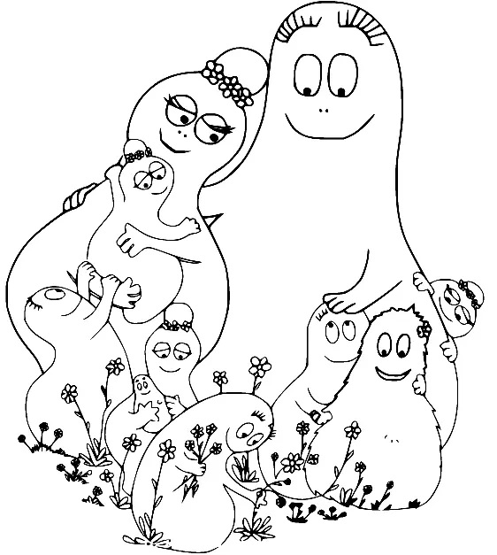 Çocuklar İçin Barbapapa Boyama Sayfaları 