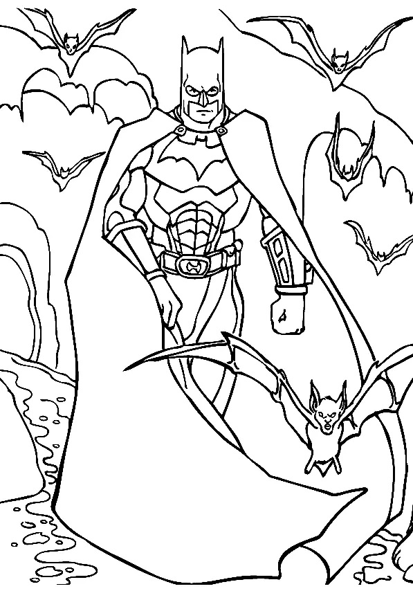 Çocuklar İçin Batman Boyama Sayfaları 