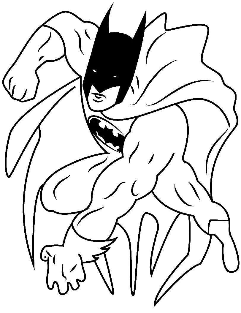 Çocuklar İçin Batman Boyama Sayfaları 