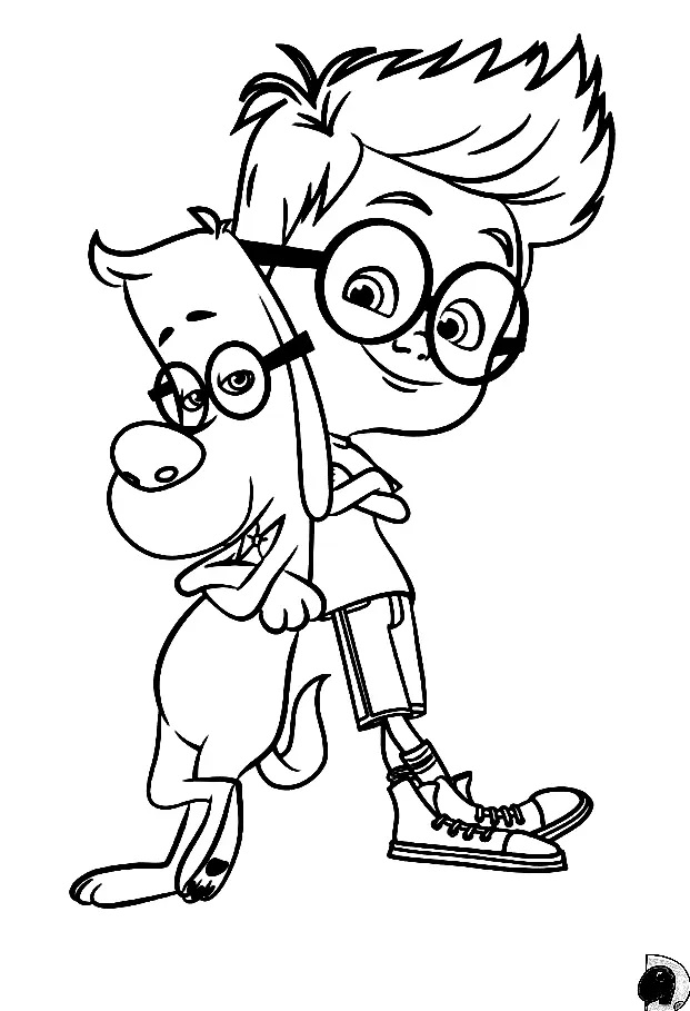 Çocuklar İçin Bay Peabody and Sherman Boyama Sayfaları 