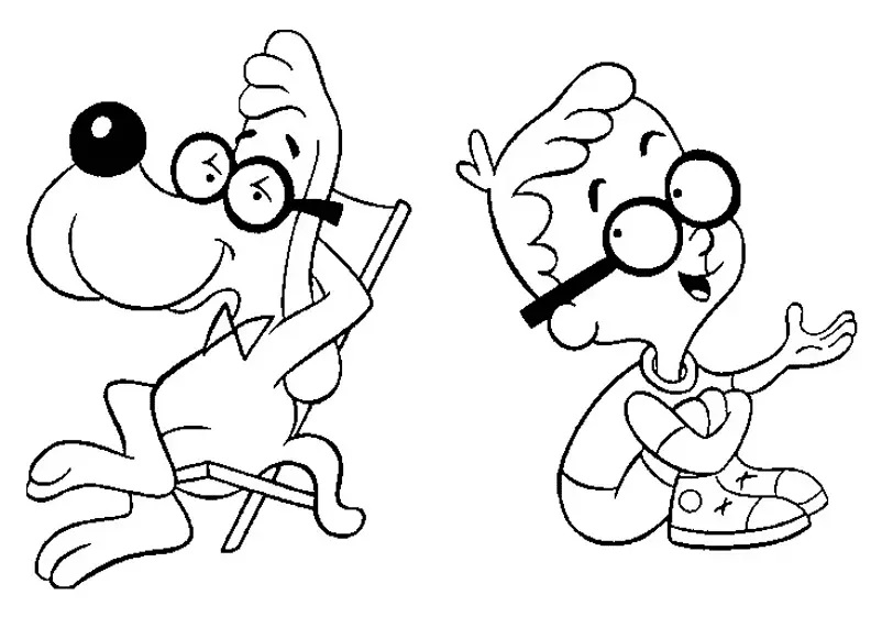 Çocuklar İçin Bay Peabody and Sherman Boyama Sayfaları 