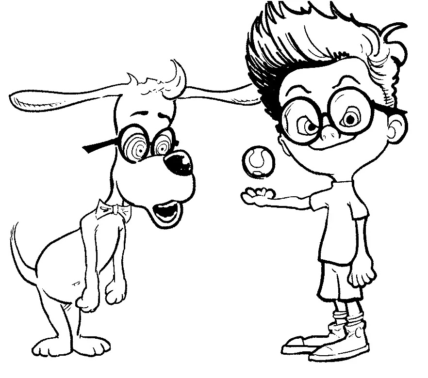 Çocuklar İçin Bay Peabody and Sherman Boyama Sayfaları 