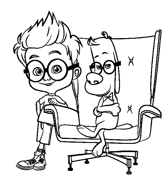 Çocuklar İçin Bay Peabody and Sherman Boyama Sayfaları 