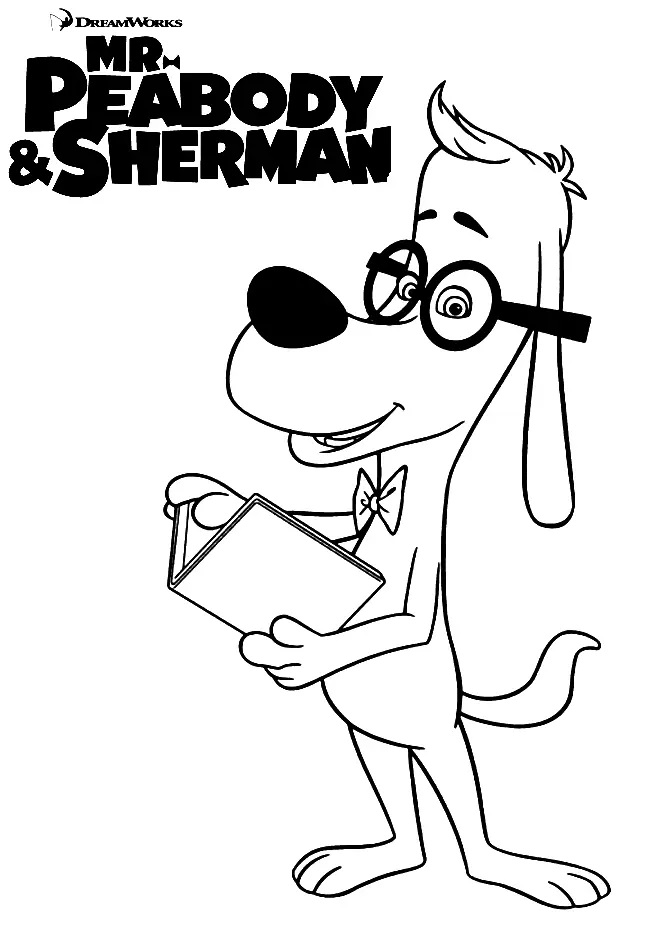 Çocuklar İçin Bay Peabody and Sherman Boyama Sayfaları 