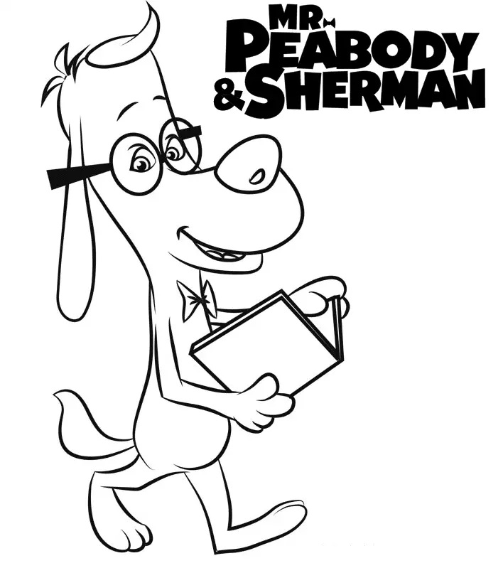 Çocuklar İçin Bay Peabody and Sherman Boyama Sayfaları 