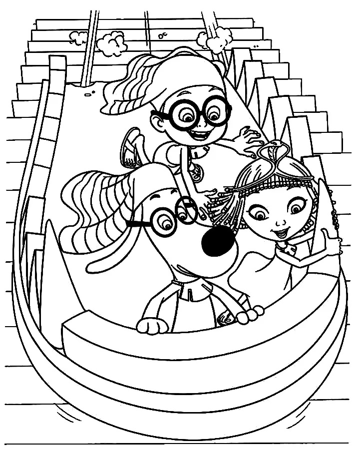 Çocuklar İçin Bay Peabody and Sherman Boyama Sayfaları 