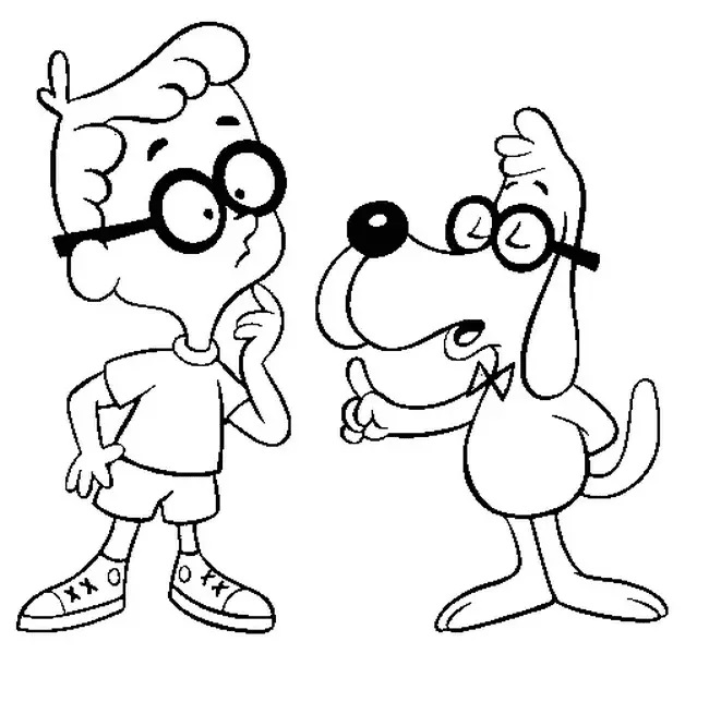 Çocuklar İçin Bay Peabody and Sherman Boyama Sayfaları 