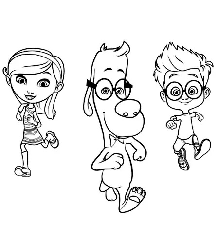 Çocuklar İçin Bay Peabody and Sherman Boyama Sayfaları 