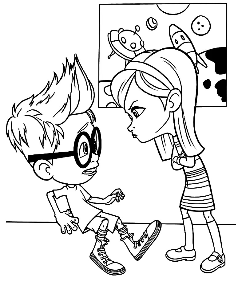 Çocuklar İçin Bay Peabody and Sherman Boyama Sayfaları 