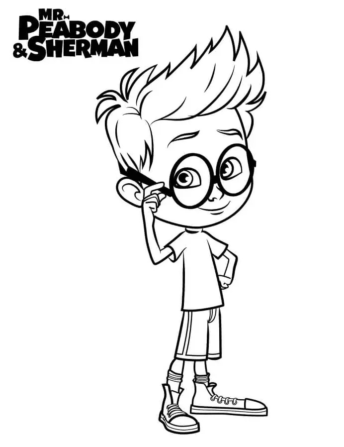 Çocuklar İçin Bay Peabody and Sherman Boyama Sayfaları 