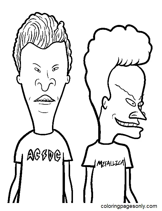 Çocuklar İçin Beavis and Butt Boyama Sayfaları 