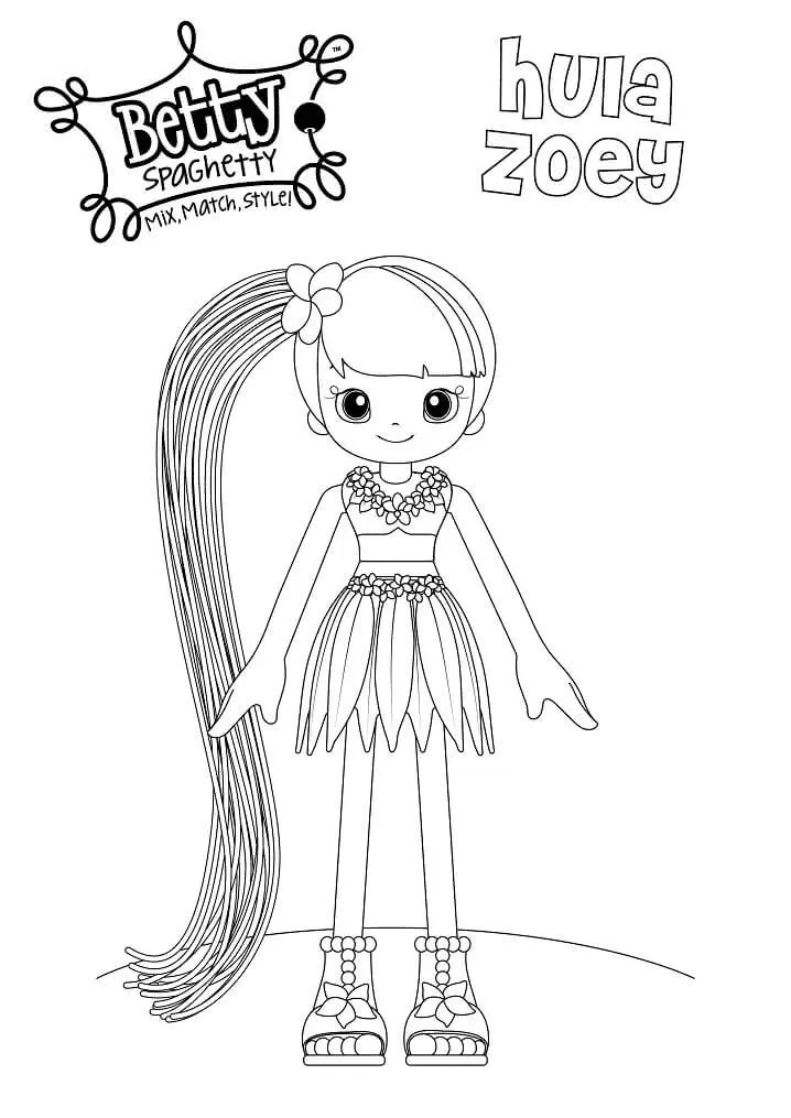Çocuklar İçin Betty Spaghetty Boyama Sayfaları 
