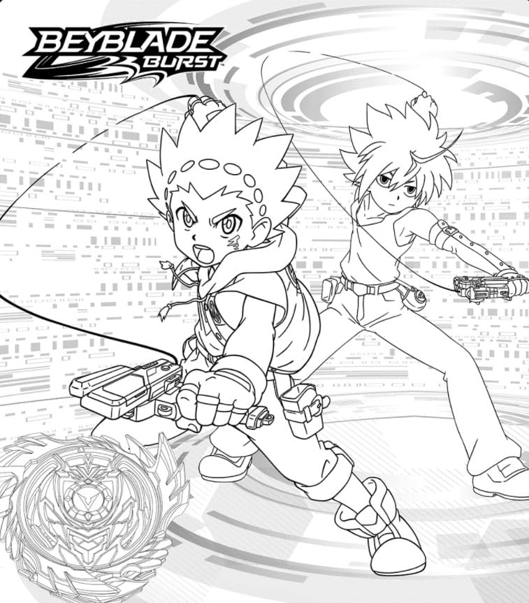 Çocuklar İçin Beyblade Boyama Sayfaları 