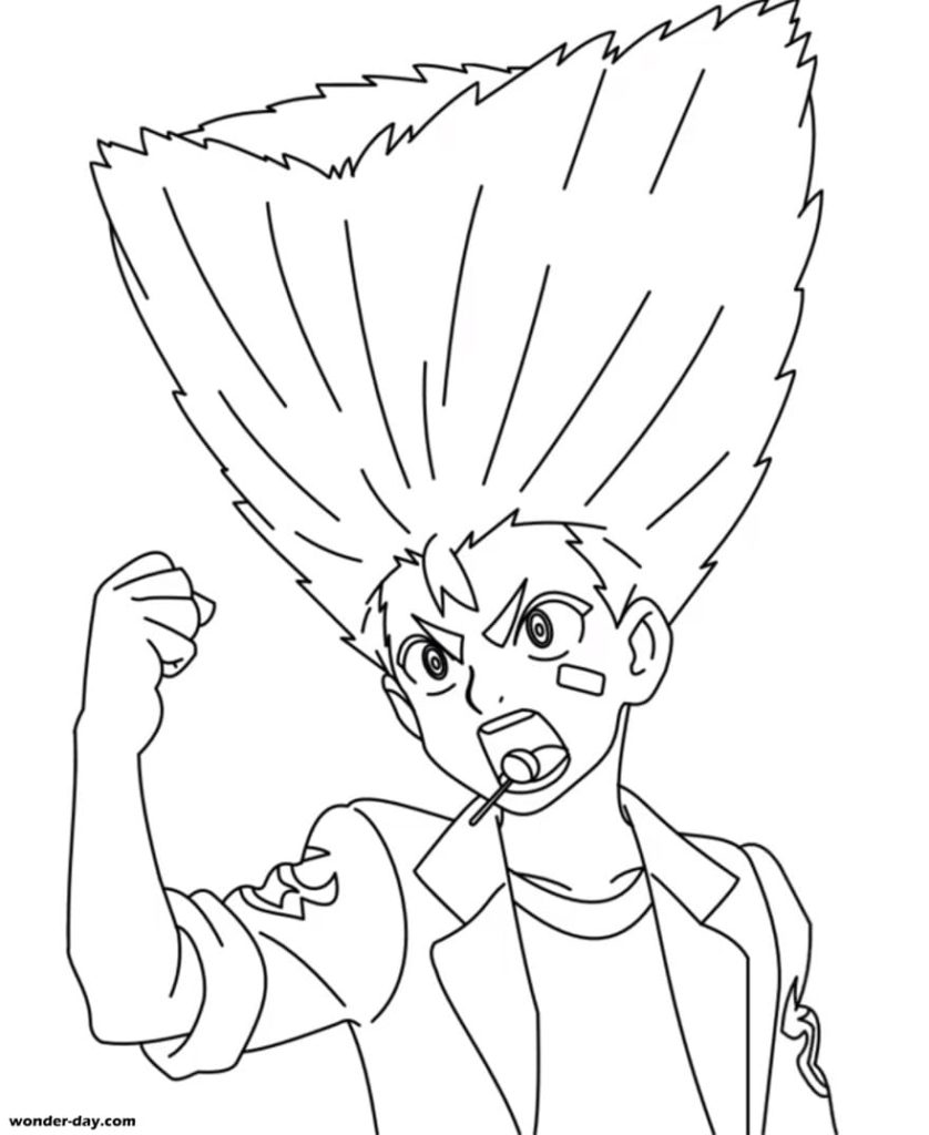 Çocuklar İçin Beyblade Boyama Sayfaları 