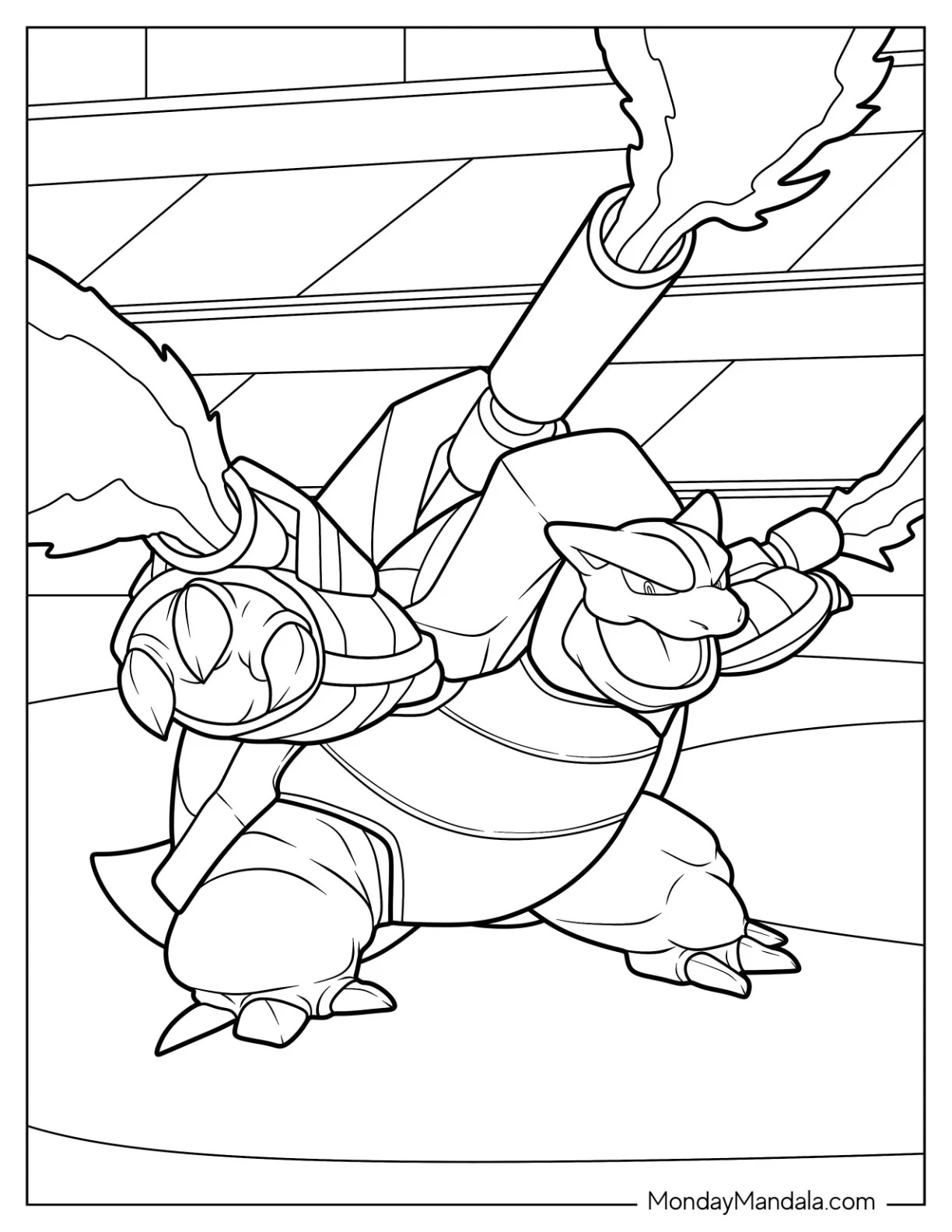 Çocuklar İçin Blastoise Boyama Sayfaları 
