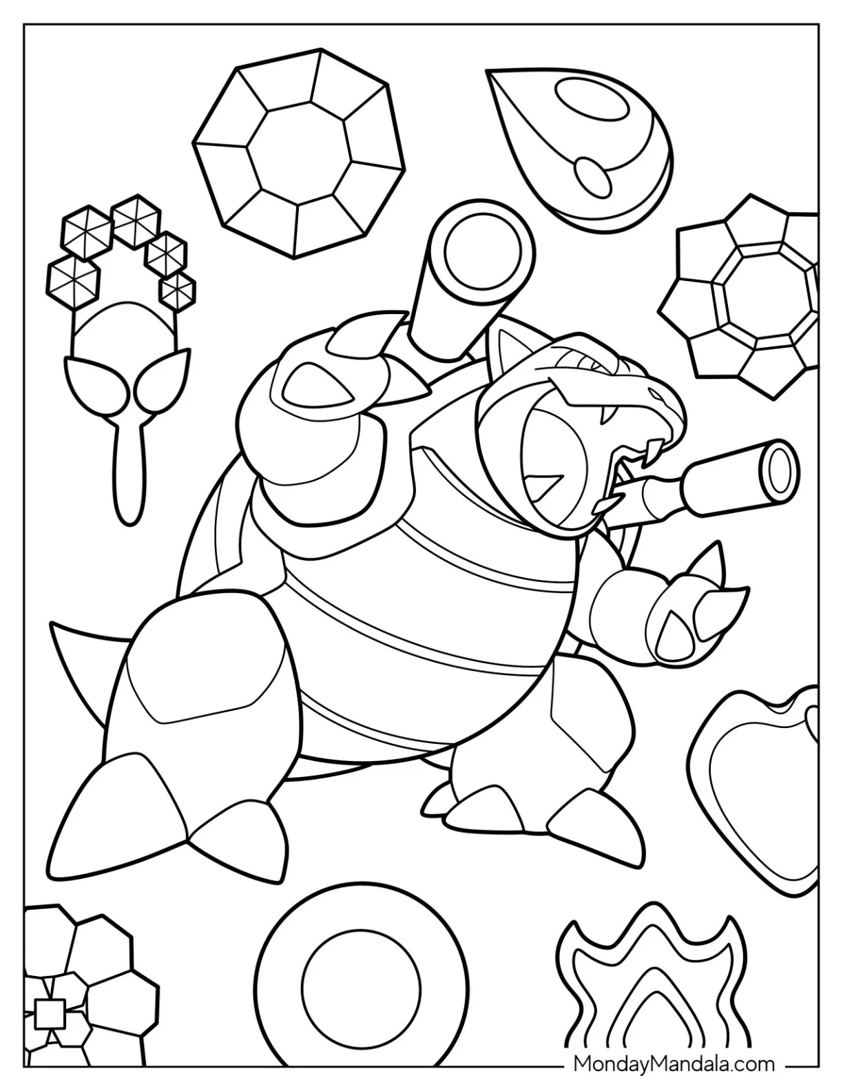 Çocuklar İçin Blastoise Boyama Sayfaları 