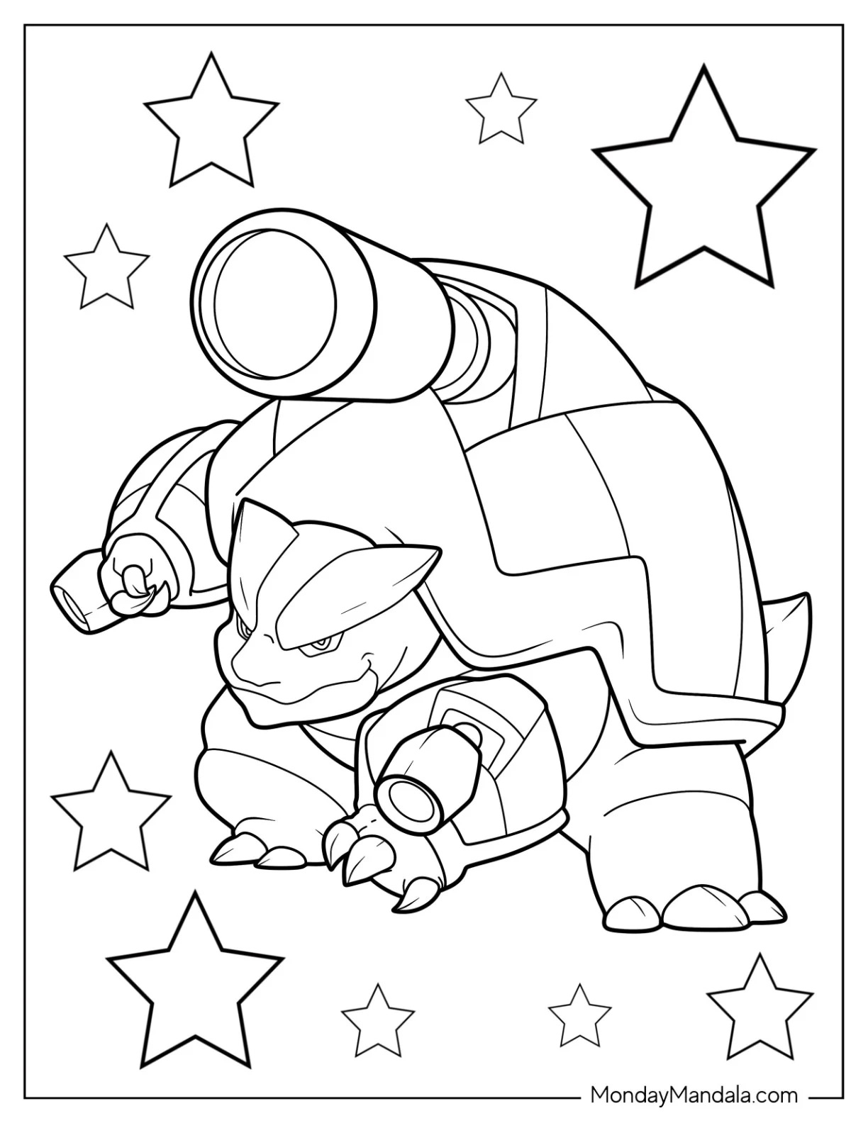 Çocuklar İçin Blastoise Boyama Sayfaları 