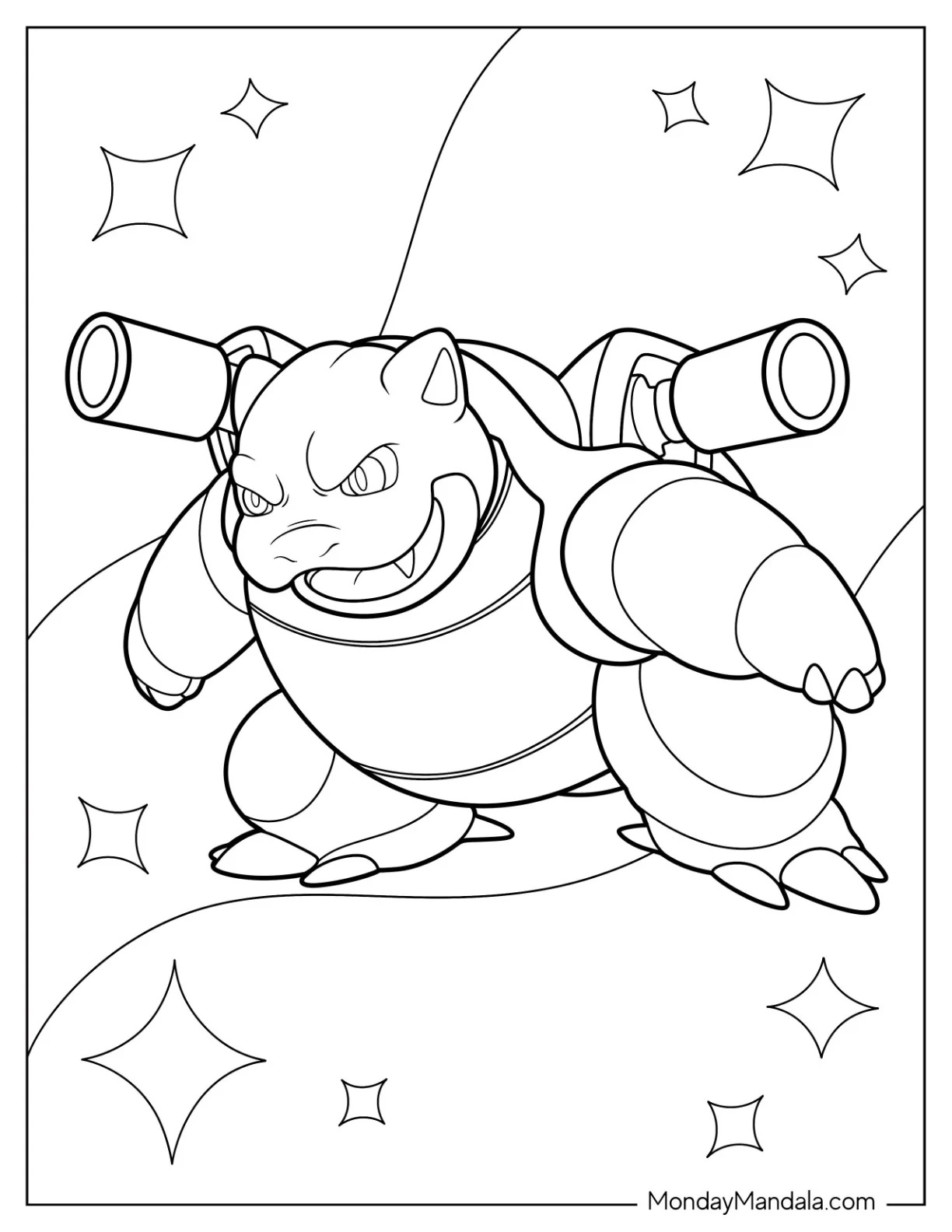 Çocuklar İçin Blastoise Boyama Sayfaları 