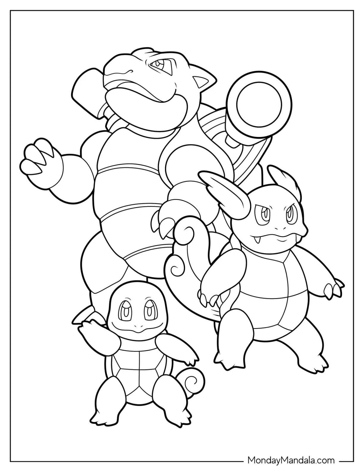 Çocuklar İçin Blastoise Boyama Sayfaları 