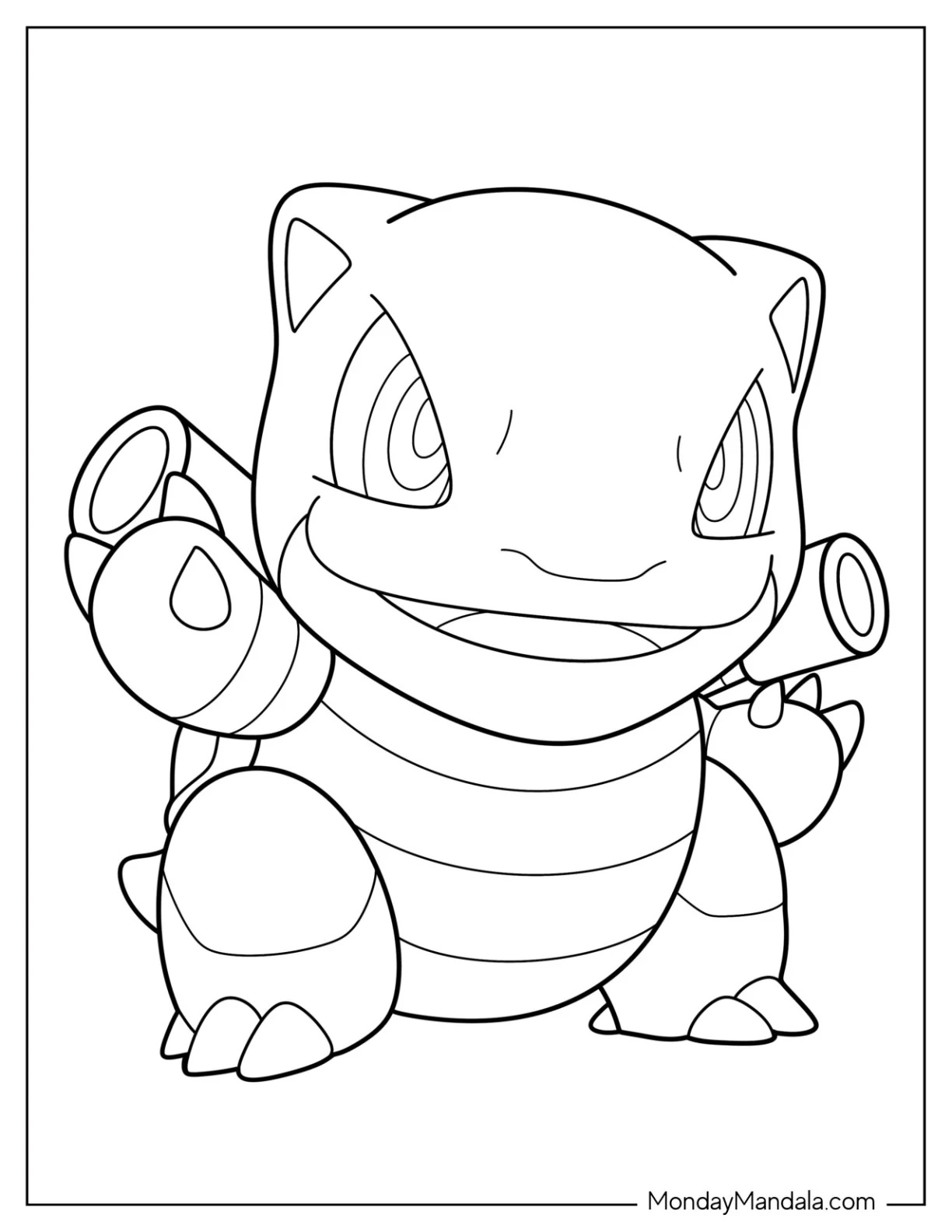Çocuklar İçin Blastoise Boyama Sayfaları 