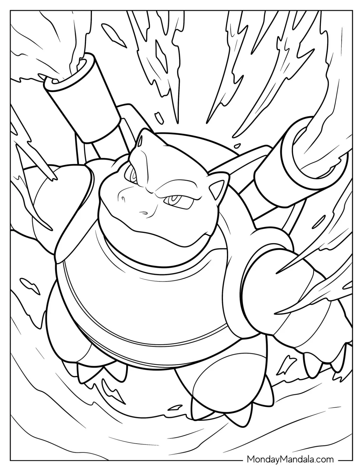 Çocuklar İçin Blastoise Boyama Sayfaları 