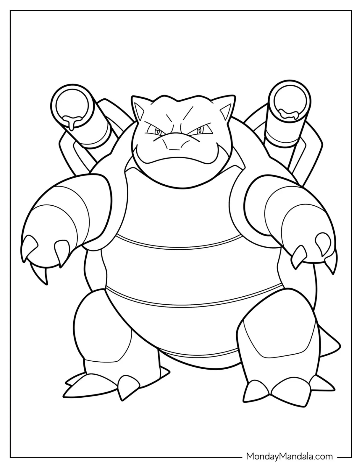 Çocuklar İçin Blastoise Boyama Sayfaları 