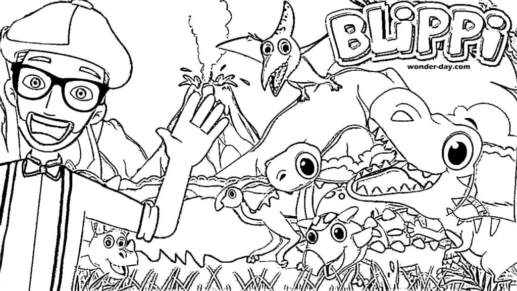 Çocuklar İçin Blippi Boyama Sayfaları 
