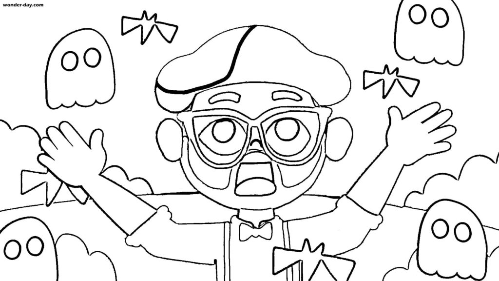 Çocuklar İçin Blippi Boyama Sayfaları 